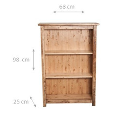 Piccola libreria Country in legno massello di tiglio finitura naturale 68x25x98 cm 2