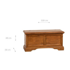 Arca country em madeira maciça de tília, acabamento em nogueira 100x38x48 cm - Biscottini.it 2
