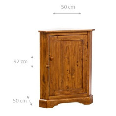 Angoliera Country in legno massello di tiglio finitura noce 50x50x92 cm 2