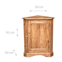 Angoliera Country in legno massello di tiglio finitura naturale 50x50x92 cm 2