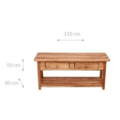 Mobile porta tv Country in legno massello di tiglio finitura naturale 110x40x50 cm 2