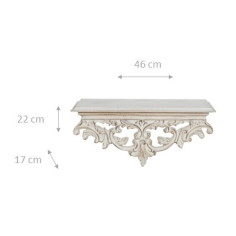 MENSOLA A MURO IN LEGNO FINITURA BIANCA ANTICATA L46XPR17XH22 CM MADE IN ITALY 2