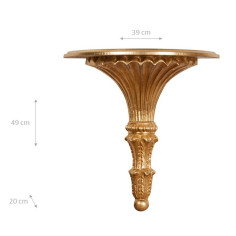 Plataforma de madeira acabamento FOGLIA Gold Anticato feito na Itália l39xpr20xh40 cm - biscottini.it 2