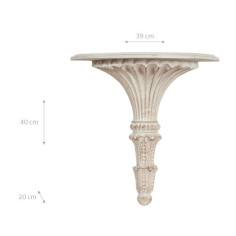Mensola a muro in legno finitura bianco  anticato Made in Italy L39xPR20xH40 cm - Biscottini.it 2