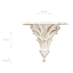 Prateleira de parede em acabamento antigo branco L30XPR15XH27 cm. Feito em Itália. 2