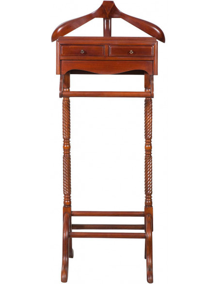 Servo muto in legno massello di mogano finitura noce 45x45x125 cm