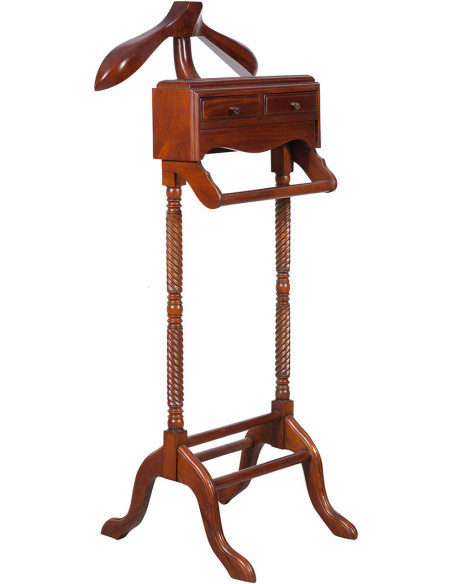 Servo muto in legno massello di mogano finitura noce 45x45x125 cm