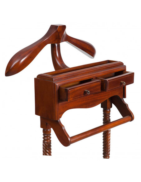 Servo muto in legno massello di mogano finitura noce 45x45x125 cm