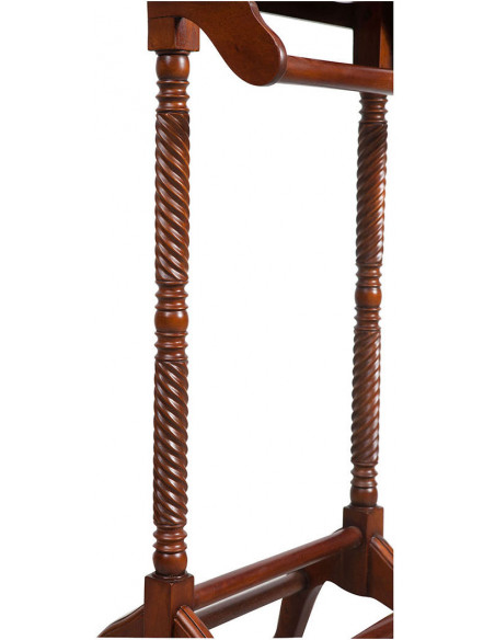 Servo muto in legno massello di mogano finitura noce 45x45x125 cm
