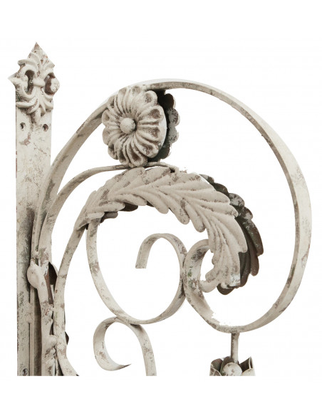 Lampada applique a muro elettrificata in ferro battuto finitura bianca anticata L32xPR42,5xH91 cm