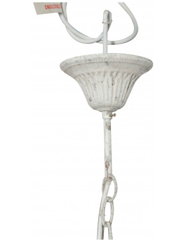 Lanterna a soffitto in ferro battuto finitura bianca anticata L30xPR24xH58 cm Lanterna a soffitto in ferro battuto finitura bianca anticata L30xPR24xH58 cm