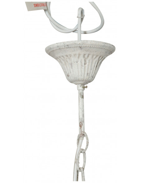 Lanterna a soffitto in ferro battuto finitura bianca anticata L30xPR24xH58 cm