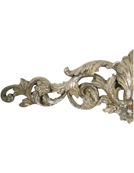 Fregio decorativo finitura argento anticato L48xPR2xH14 cm
