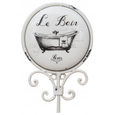 Portasciugamani da muro "Le Bain" in ferro battuto finitura Shabby 16x9,5x37 cm 2
