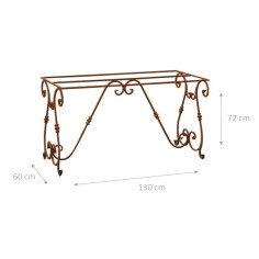 Base tavolo in ferro pieno L130xPR60xH70 cm 2