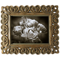 Portafoto da appoggio verticale/orizzontale in resina finitura oro anticata L25xPR2xH30 cm 2