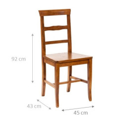 Sedia Country con struttura in faggio e seduta in legno massello di tiglio finitura noce L45xPR43xH92 cm 2