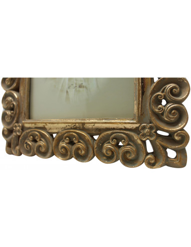 Moldura fotográfica independente vertical/horizontal em resina com acabamento em ouro antigo L25xDP2xA30 cm Moldura fotográfica independente vertical/horizontal em resina com acabamento em ouro antigo L25xDP2xA30 cm