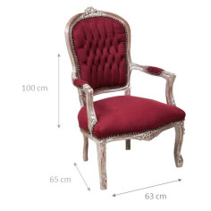 Poltrona Louis XVI em madeira maciça de faia L65XPR98XH65 cm 2