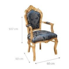 Poltrona stile francese Luigi XVI in legno massello di faggio L60XPR60XH107 cm 2