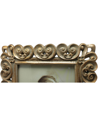 Moldura fotográfica independente vertical/horizontal em resina com acabamento em ouro antigo L25xDP2xA30 cm Moldura fotográfica independente vertical/horizontal em resina com acabamento em ouro antigo L25xDP2xA30 cm
