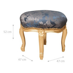 Panchetto poggiapiedi stile francese Luigi XVI in legno massello di faggio L47XPR47XH42 cm 2