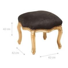 Panchetto poggiapiedi stile francese Luigi XVI in legno massello di faggio L42XPR42XH42 cm 2