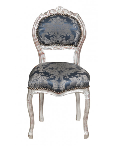 Sedia poltroncina stile francese Luigi XVI in legno massello di faggio L42XPR45XH90 cm