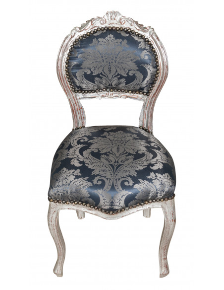 Sedia poltroncina stile francese Luigi XVI in legno massello di faggio L42XPR45XH90 cm