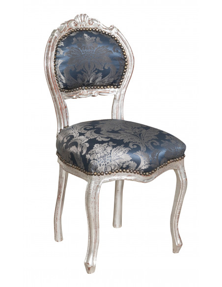 Sedia poltroncina stile francese Luigi XVI in legno massello di faggio L42XPR45XH90 cm