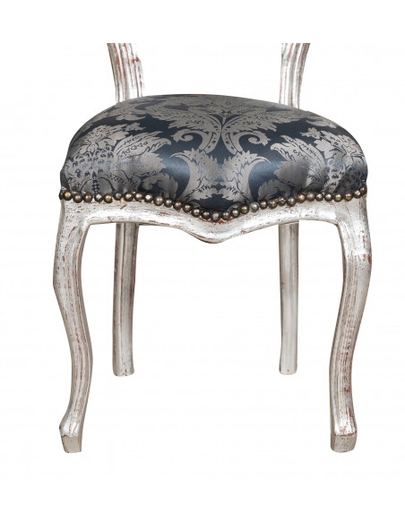 Sedia poltroncina stile francese Luigi XVI in legno massello di faggio L42XPR45XH90 cm