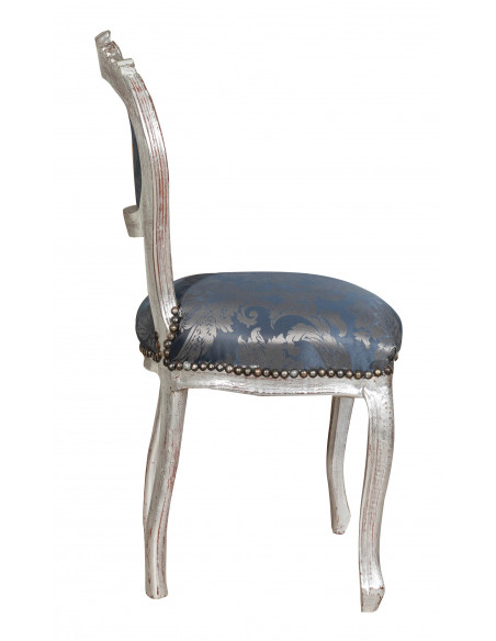 Sedia poltroncina stile francese Luigi XVI in legno massello di faggio L42XPR45XH90 cm