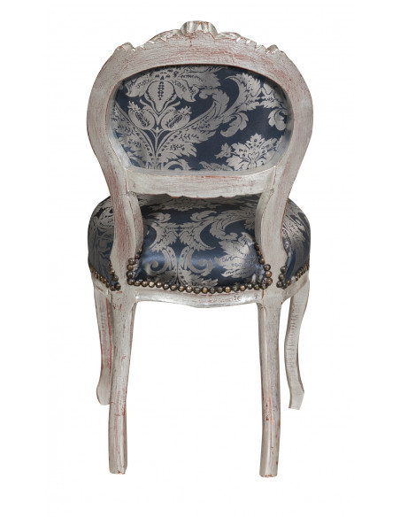 Sedia poltroncina stile francese Luigi XVI in legno massello di faggio L42XPR45XH90 cm