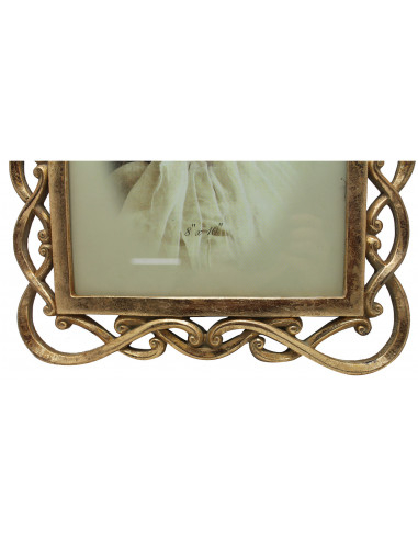 Portafoto da appoggio in resina finitura oro anticata L31xPR2xH25 cm Portafoto da appoggio in resina finitura oro anticata L31xPR2xH25 cm