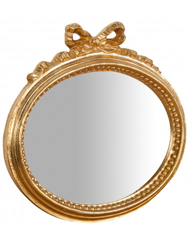 Specchiera da parete in legno finitura foglia oro anticato Made in Italy L28xPR3xH27 cm - Biscottini.it