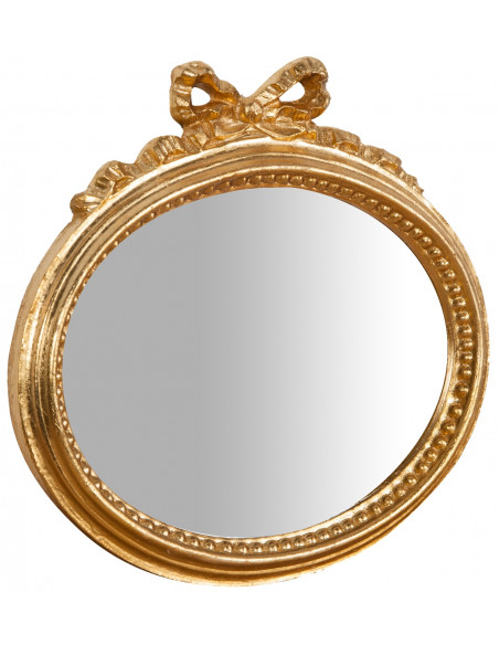 Specchiera da parete in legno finitura foglia oro anticato Made in Italy L28xPR3xH27 cm - Biscottini.it
