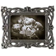 Portafoto da appoggio verticale/orizzontale in resina finitura argento anticata L21xPR2xH26 cm 2