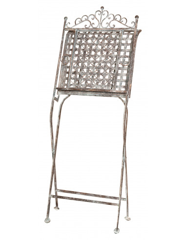 Sedia pieghevole in ferro battuto finitura ruggine anticata 96x49x41 cm Sedia pieghevole in ferro battuto finitura ruggine anticata 96x49x41 cm