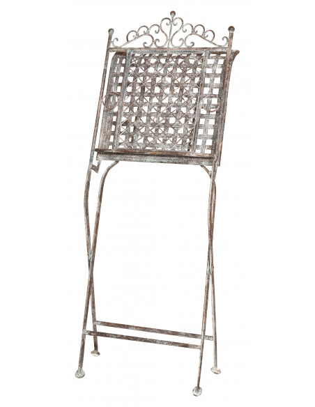 Cadeira dobrável forjada ferro acabamento antigo ferrugem 96x49x41 cm