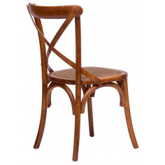 Sedia Thonet in massello di frassino e seduta rattan finitura noce 46x42x86 cm 2