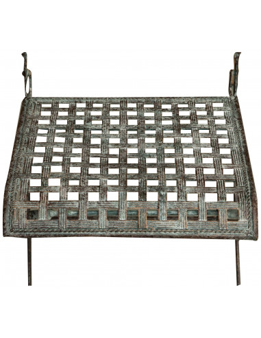 Cadeira dobrável forjada ferro acabamento antigo ferrugem 96x49x41 cm Cadeira dobrável forjada ferro acabamento antigo ferrugem 96x49x41 cm