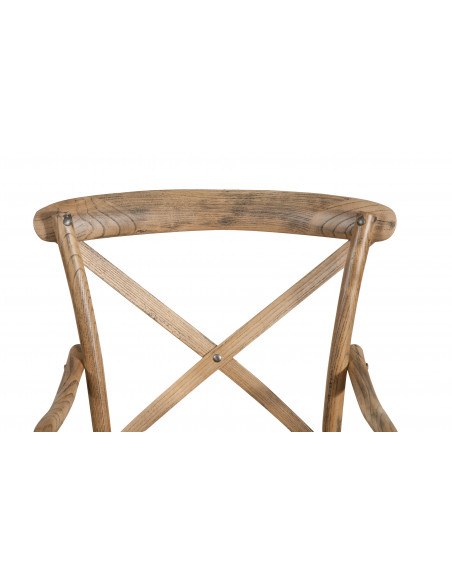 Sedia con braccioli thonet in massello di frassino in finitura noce chiaro anticato e seduta in paglia di Vienna L50XPR43XH89 cm