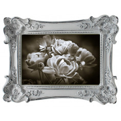 Portafoto da appoggio verticale/orizzontale in resina finitura bianca anticata L15,5xPR3,5xH20,5 cm 2