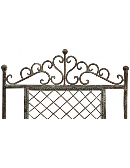 Sedia pieghevole in ferro battuto finitura ruggine anticata 96x49x41 cm