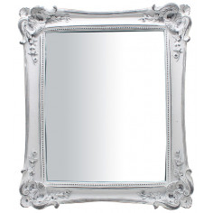Specchiera verticale/orizzontale da appoggio e da appendere 27,5x3,5x32,5 cm finitura bianco anticato