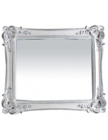Specchiera verticale/orizzontale da appoggio e da appendere 27,5x3,5x32,5 cm finitura bianco anticato Specchiera verticale/orizzontale da appoggio e da appendere 27,5x3,5x32,5 cm finitura bianco anticato