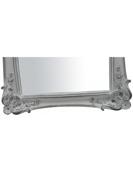 Specchiera verticale/orizzontale da appoggio e da appendere 27,5x3,5x32,5 cm finitura bianco anticato