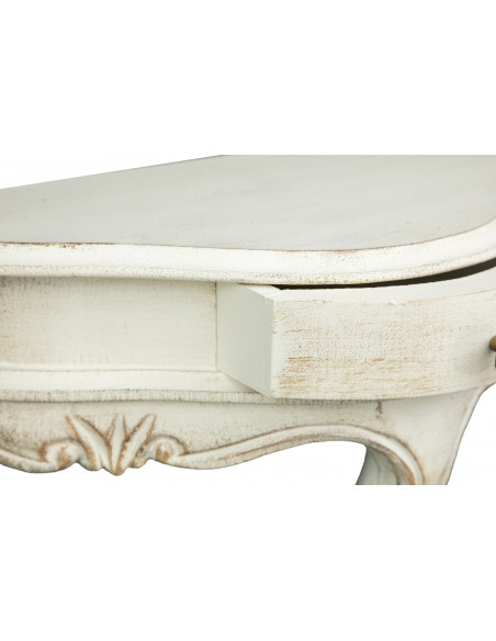 Mensola a muro in legno finitura bianco anticato Made in Italy L43xPR21xH37 cm
