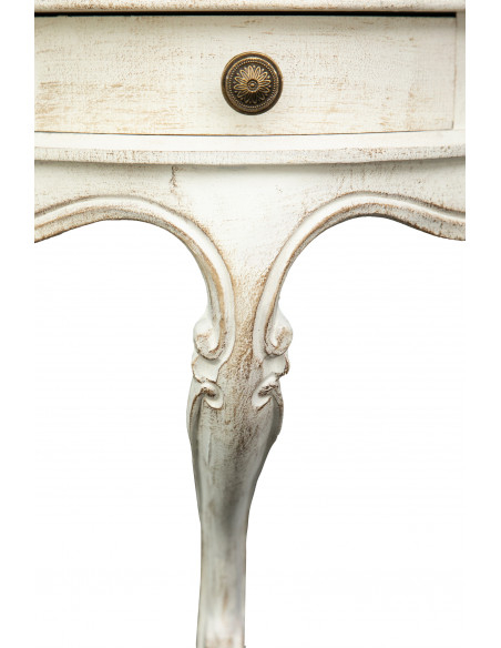 Mensola a muro in legno finitura bianco anticato Made in Italy L43xPR21xH37 cm