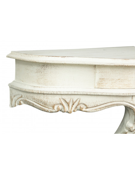 Mensola a muro in legno finitura bianco anticato Made in Italy L43xPR21xH37 cm